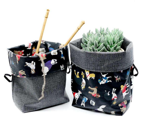 Splash Fabric Reversible Project Tub color black