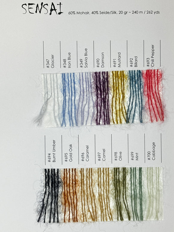 Examples of Sensai Shawl Colors