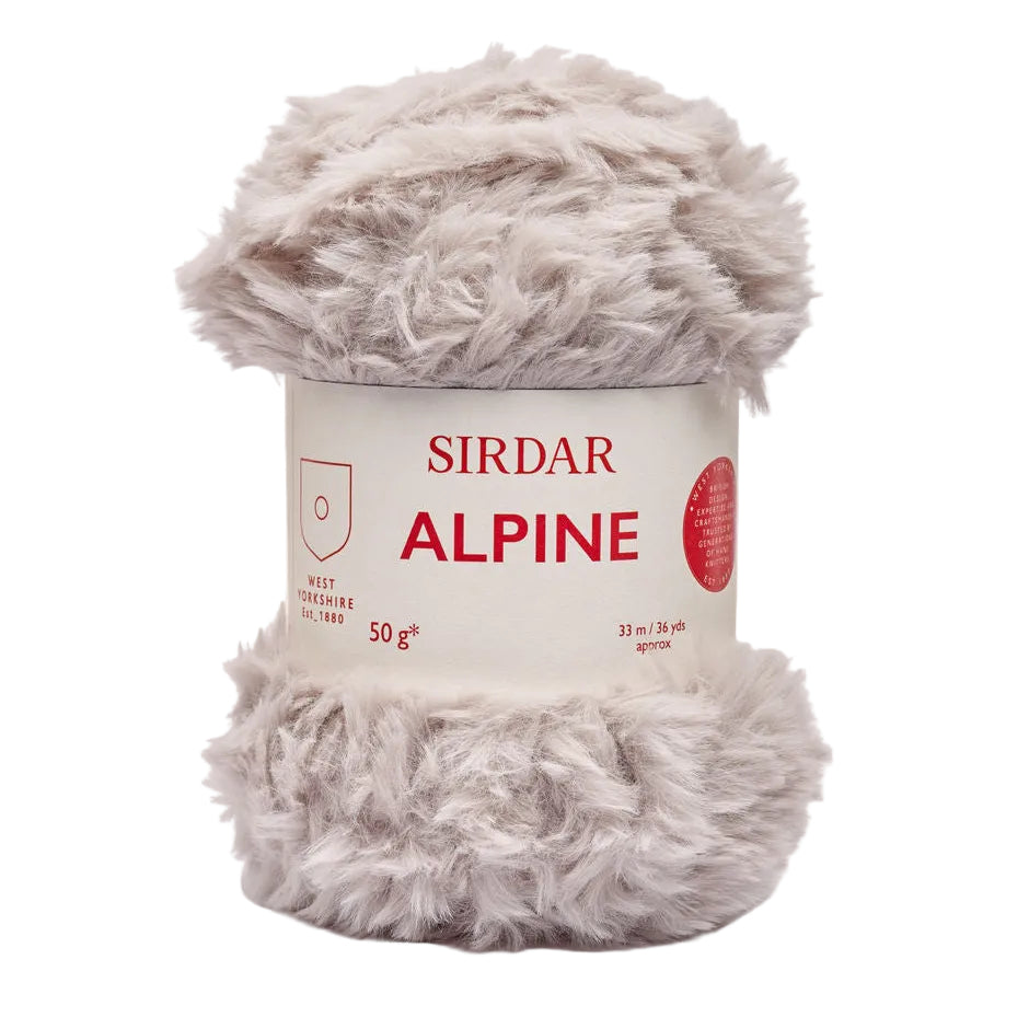 Ball of Sirdar Alpine yarn on a beige background