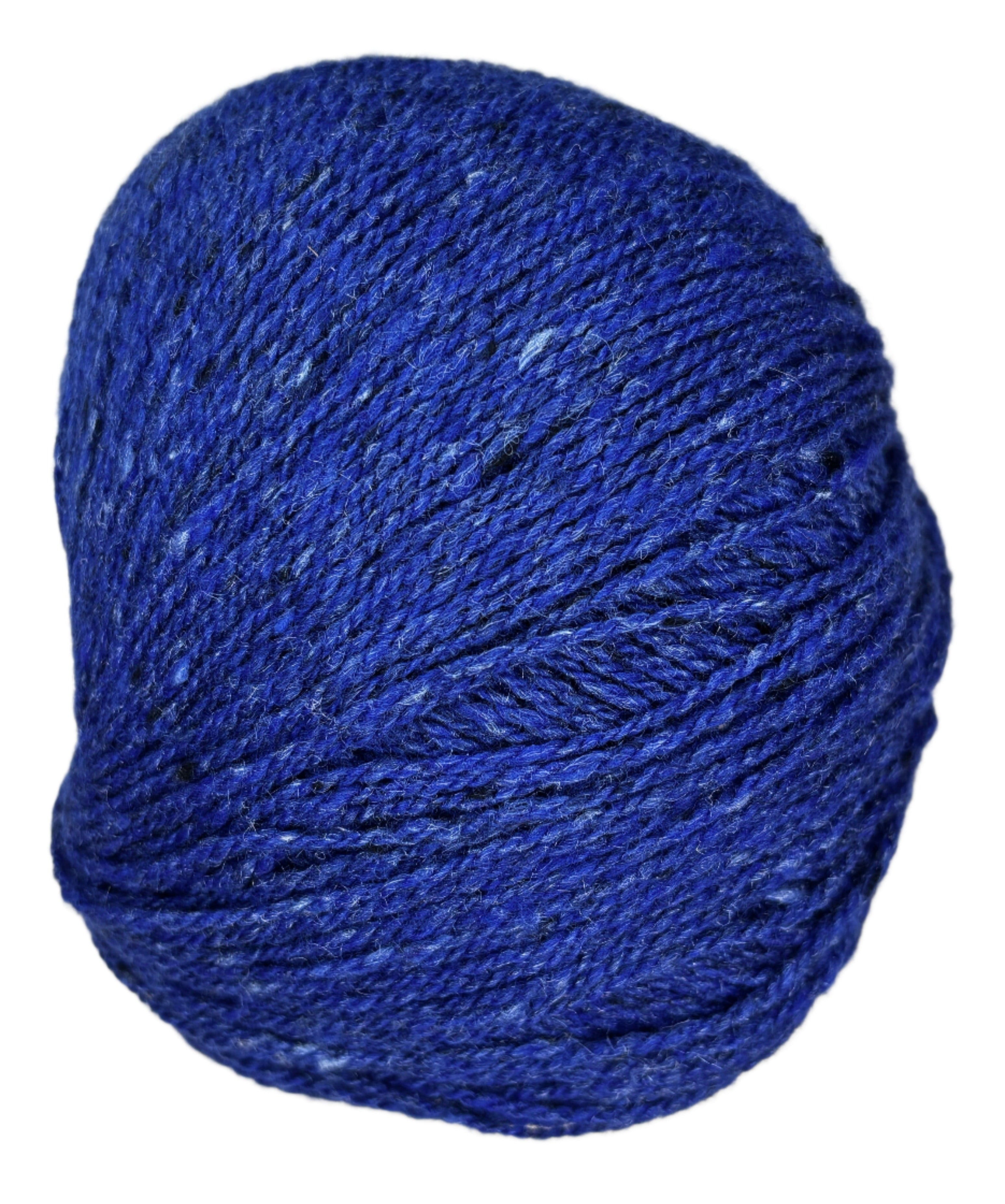 Ball of  tweedy yarn color speedwheel blue