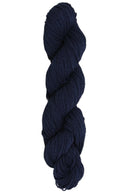 Dark Navy Blue skein of mountain meadow wool yarn on a white background