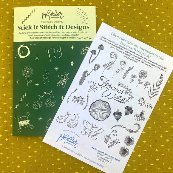 Keller Design Co. Stick it Stitch it Water Soluble Embroidery Patches