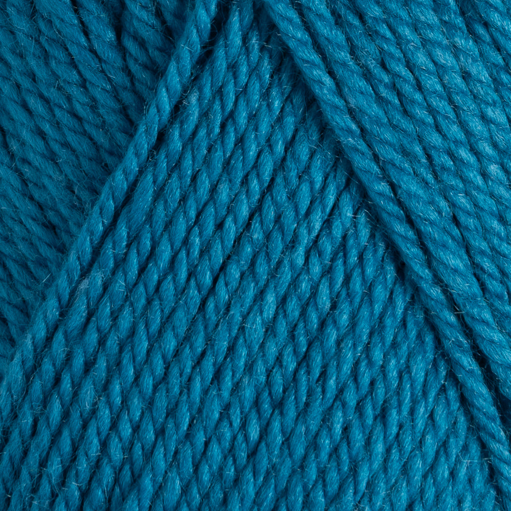 Close-up of blue yarn with a textured pattern
