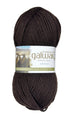A skein of Plymouth Yarn Galway Yarn in the color heathered brown