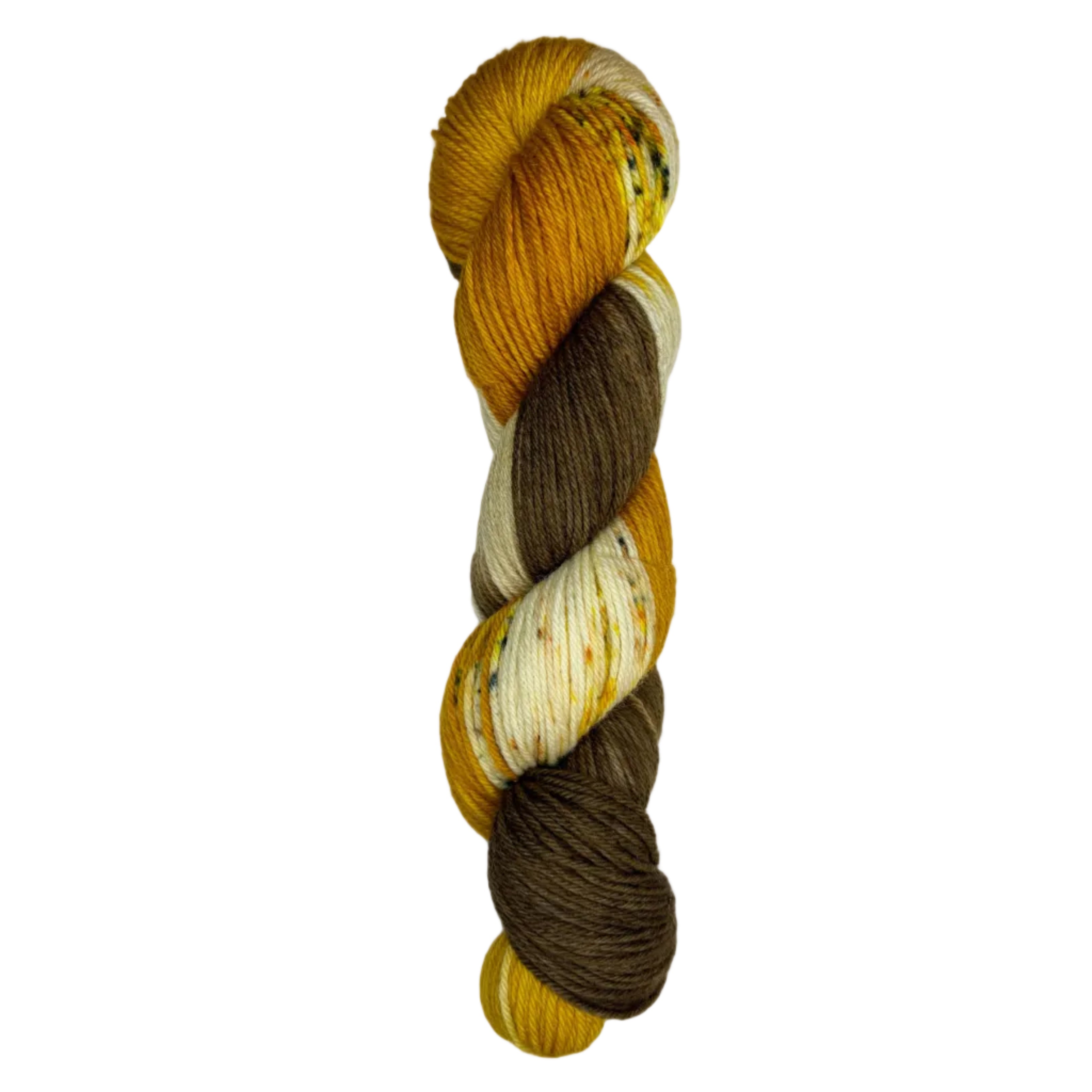 BROWN AND GOLD SKEIN OF DK WEIGHT YARN 