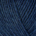 Detailed view of a skein of superwash wool yarn, showcasing a navy blue hue.