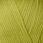 Detailed view of a skein of superwash wool yarn, showcasing a yellow hue.