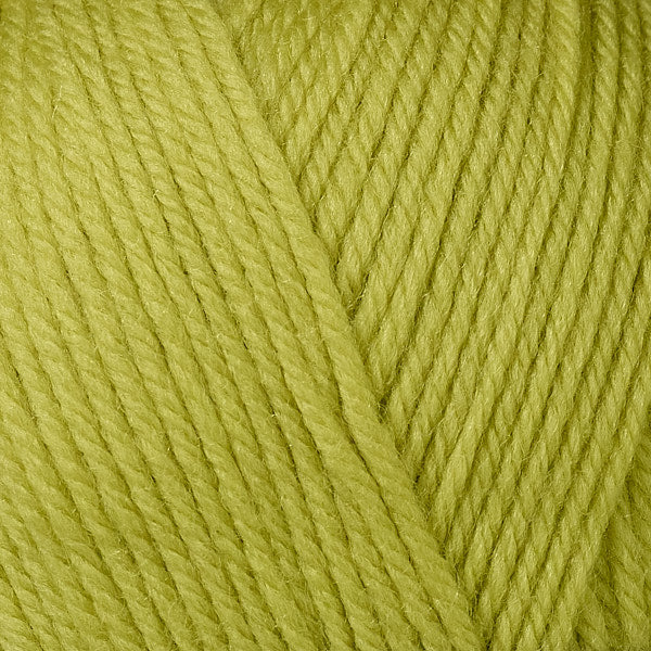 Detailed view of a skein of superwash wool yarn, showcasing a yellow hue.