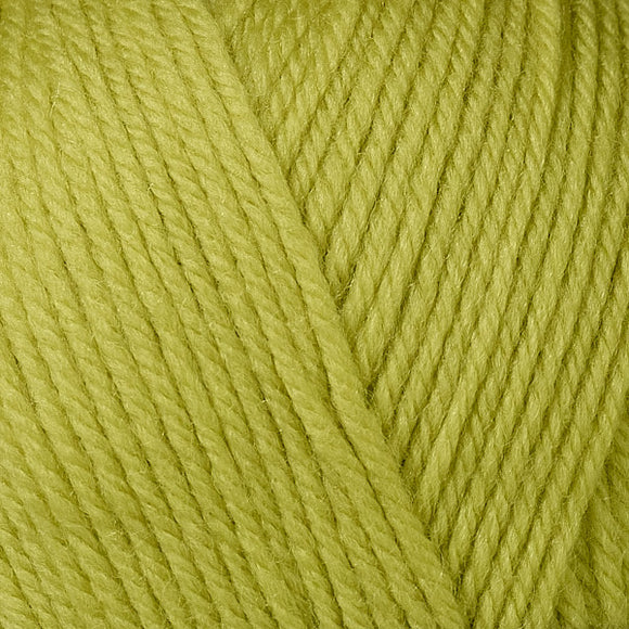 Detailed view of a skein of superwash wool yarn, showcasing a yellow hue.