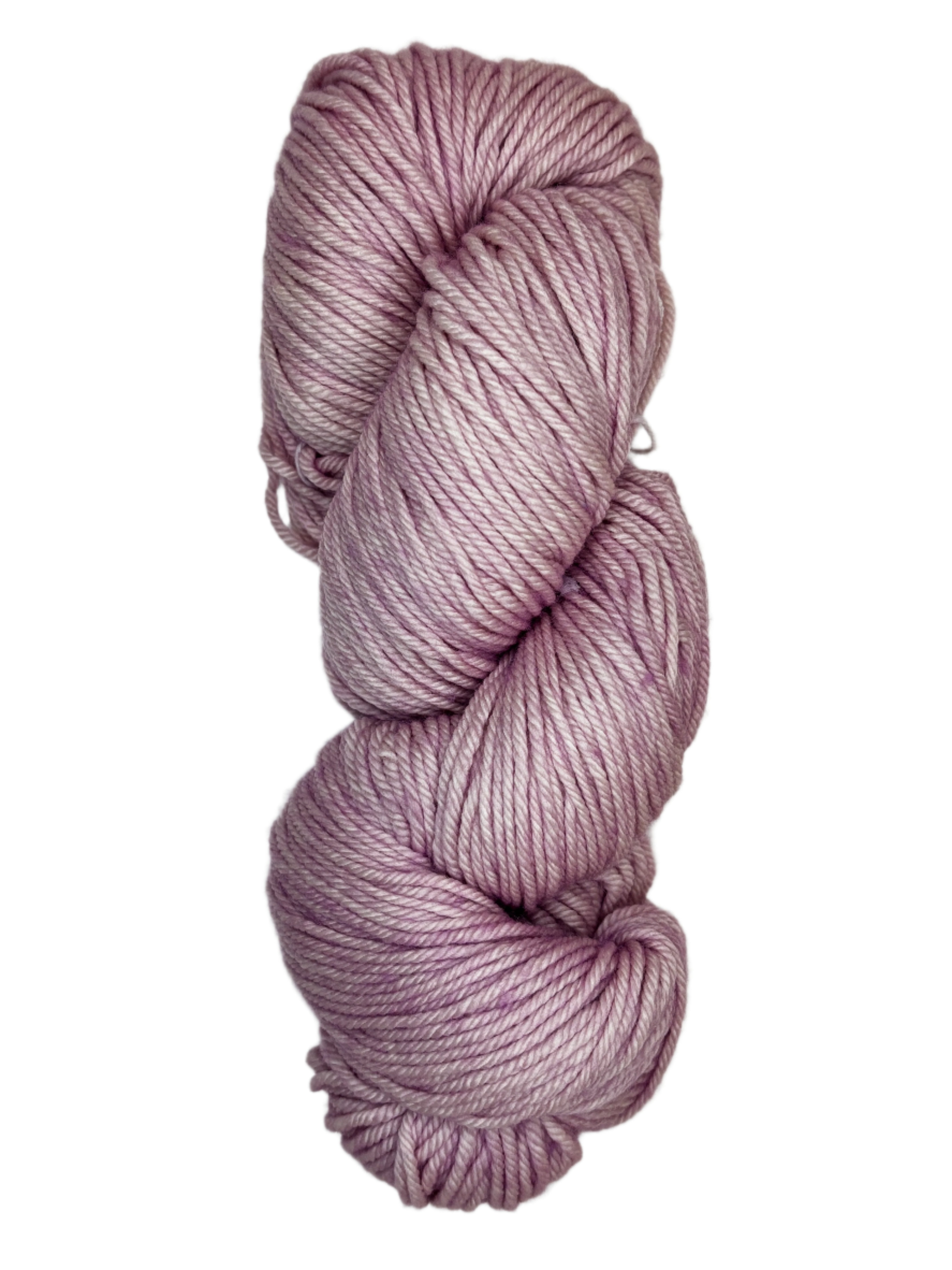 silver and pink skein of yarn