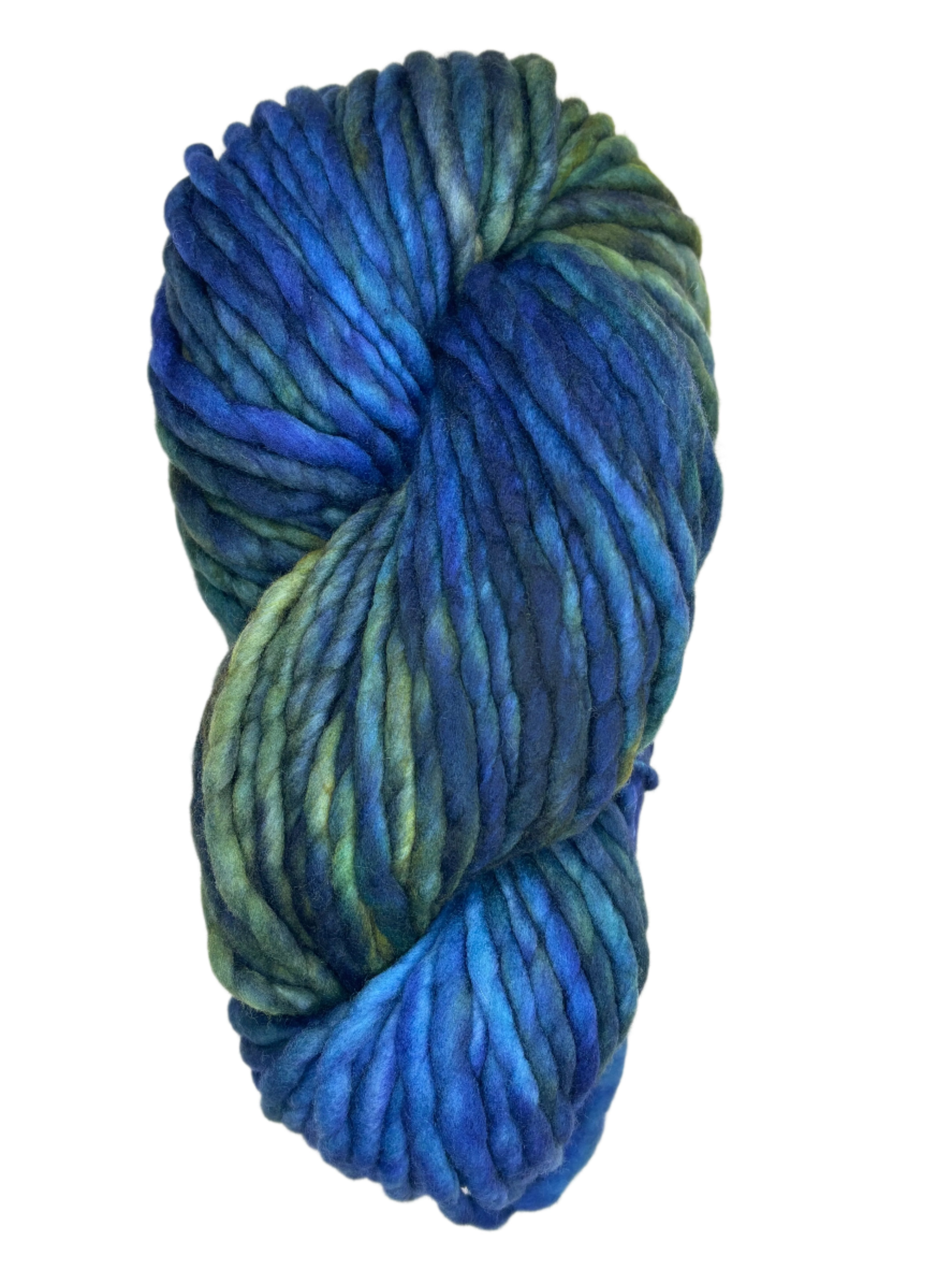 Green and blue skein of yarn