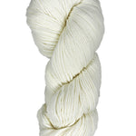 A skein of Berroco Vintage Worsted yarn color white