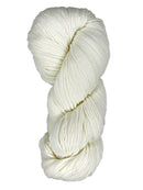 A skein of Berroco Vintage Worsted yarn color white