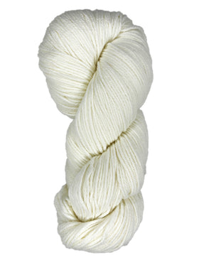 A skein of Berroco Vintage Worsted yarn color white