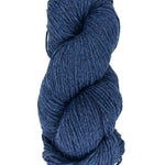A skein of Berroco Vintage Worsted yarn color blue
