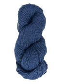 A skein of Berroco Vintage Worsted yarn color blue