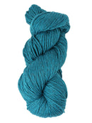 A skein of Berroco Vintage Worsted yarn color teal