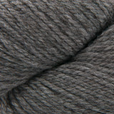 A close-up of dark gray plied yarn with a soft, heathered texture.