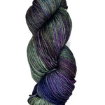 Blue, green and purple skein of yarn
