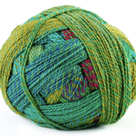 Schoppel Wolle Crazy Zauberball yarn color green and blue and pink