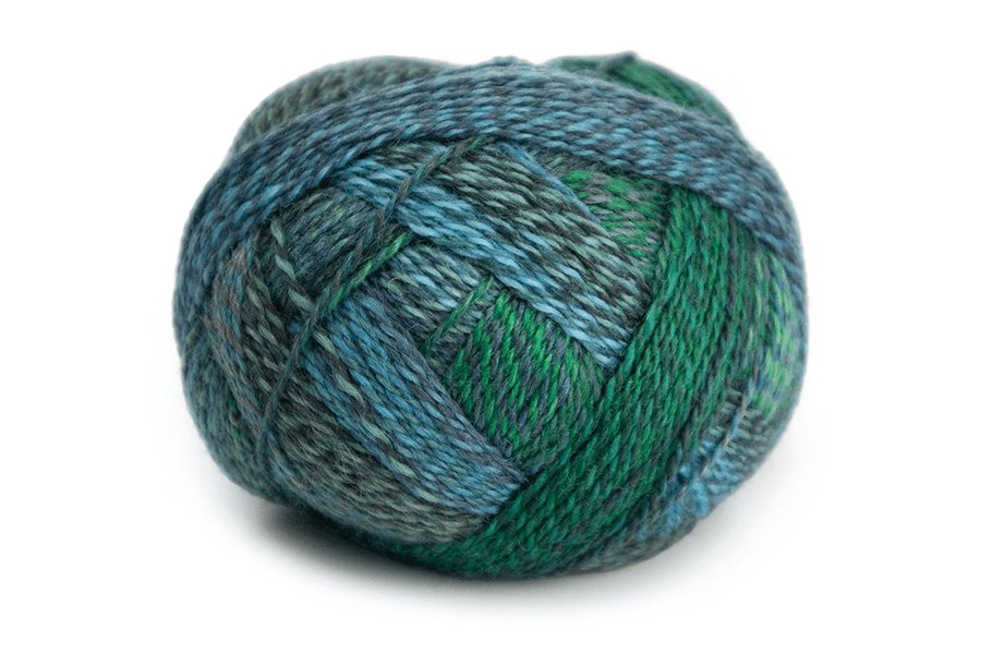 Schoppel Wolle Crazy Zauberball yarn color green and blue