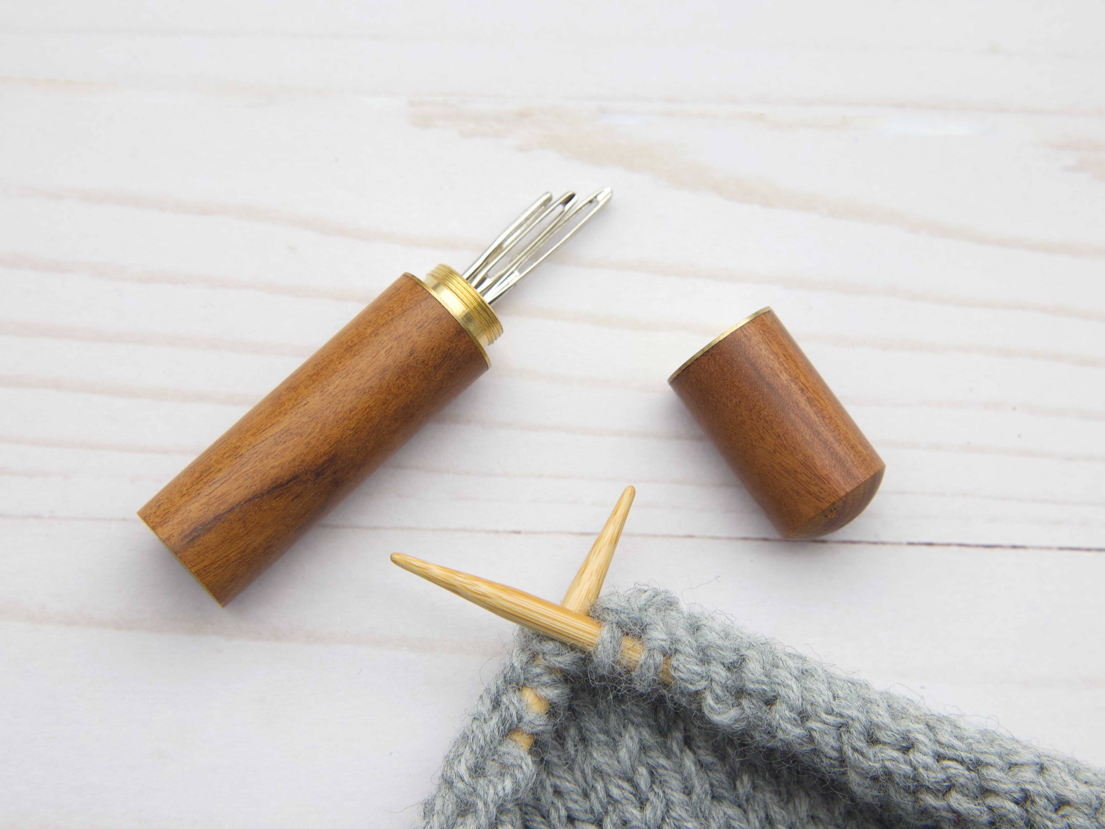 Fox & Pine Stitches: Wooden Darning Needle Storage Cases Tapestry Knitting