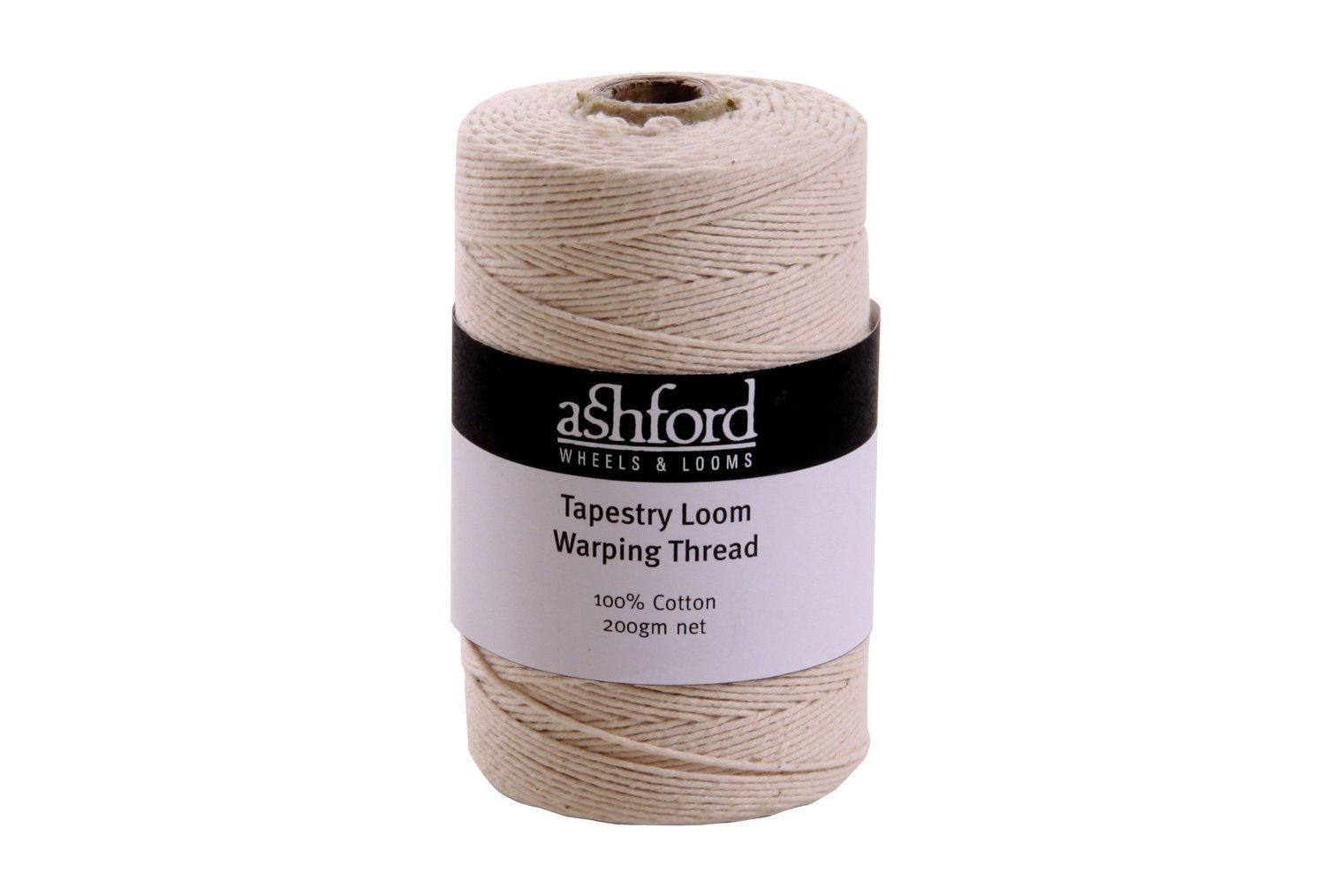 Cone of off-white warping thread