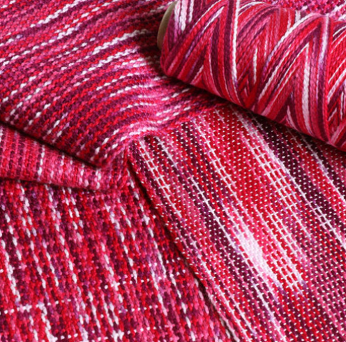Ashford Caterpillar Cotton Weaving Yarn color red pink white