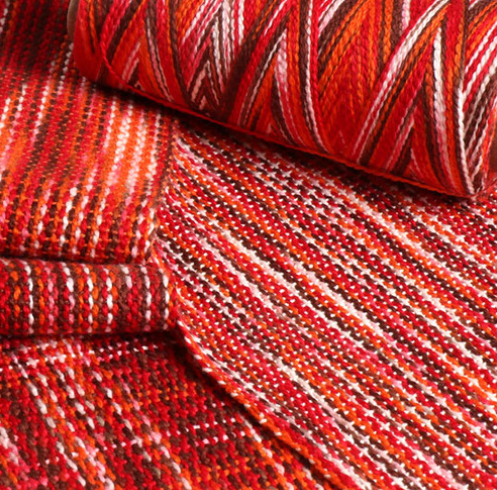 Ashford Caterpillar Cotton Weaving Yarn color orange red brown white