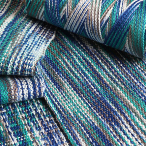 Ashford Caterpillar Cotton Weaving Yarn color blue brown white