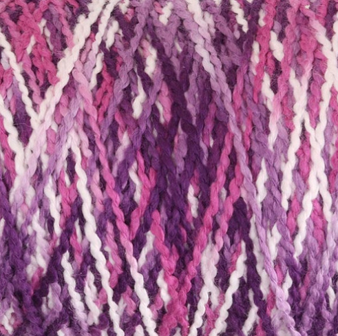 Ashford Caterpillar Cotton Weaving Yarn color purple pink white