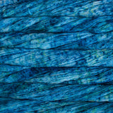 Close-up of blue yarn with a textured pattern