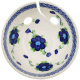 Blue Poppies Polish Pottery Yarn Bowl from Polmedia