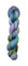 A skein of hand-dyed fingering/sock yarn color grey blue pink green black