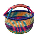African Bolga Baskets : XL Round with Leather Handles-1