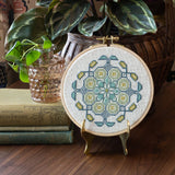 Mediterranean Medallion - Cross stitch hoop kit from Avlea Folk Embroidery