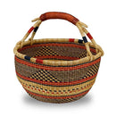 African Bolga Baskets : XL Round with Leather Handles-2