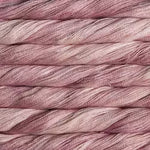 A close-up of twisted yarn or thread strands in a dusty mauve-pink color with subtle tonal variation.