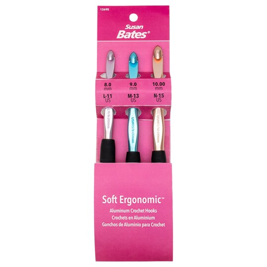 Susan Bates Soft Ergonomic Crochet Hook Set L - N