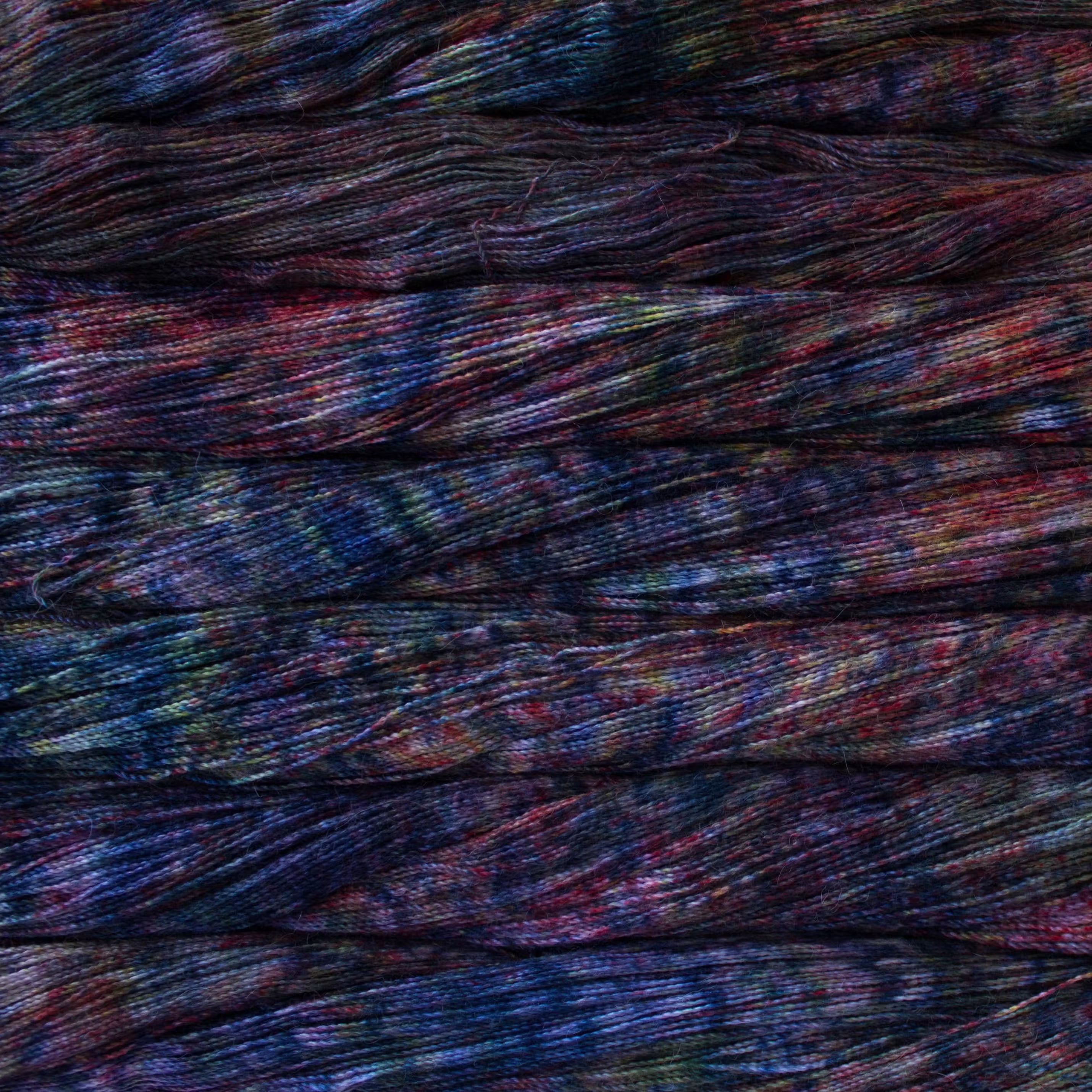 Close-up of multicolored yarn strands