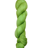 Skein of hand dyed BFL Tweed Yarn color lettuce green