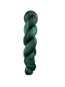 Skein of hand dyed BFL Tweed Yarn color green