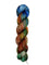 Multicolored skein of yarn on a light wooden surface