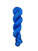 Skein of hand dyed BFL Tweed Yarn color blue