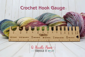 A Needle Runs Through It Crochet Hook Gauge 7"