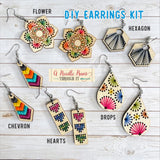 Make Your Own Embroidered Wooden Earrings Kit from A Needle Runs Through It