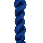 Skein of superkid mohair silk lace weight yarn color blue