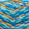 Close up of self striping yarn color blue white orange