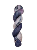 Blackbird Sycamore Fingering Mini Skein Yarn Color grey black mauve white speckles