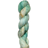 Blackbird Sycamore Fingering Mini Skein Yarn Color mint green beige grey green orange speckles